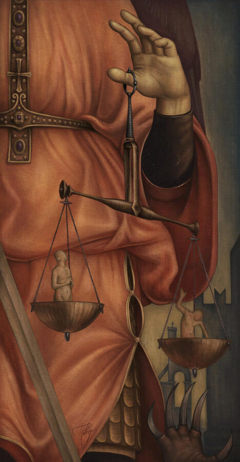 Detail of Saint Michael the Archangel [painting study of Bernardo Zenale&#39;s painting]