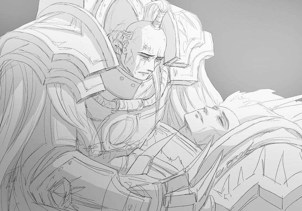 𝑁𝑜𝑡ℎ𝑖𝑛𝑔 𝑙𝑒𝑓𝑡 [Abaddon mourning Horus; Warhammer 40k fanart]